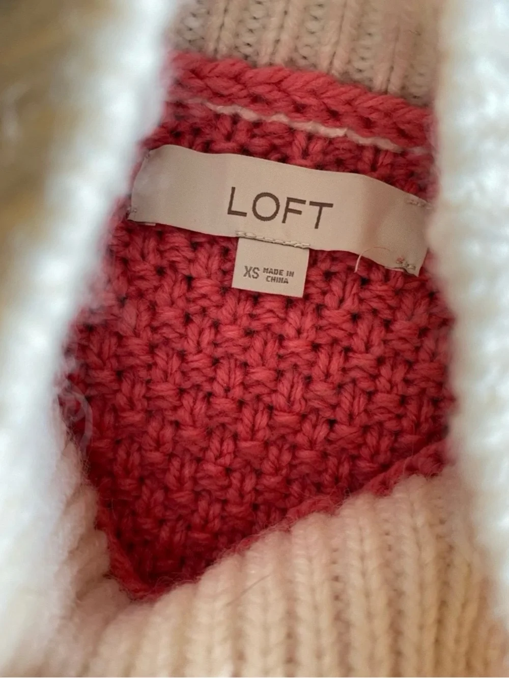 LOFT Colorblock Mock Neck Sweater